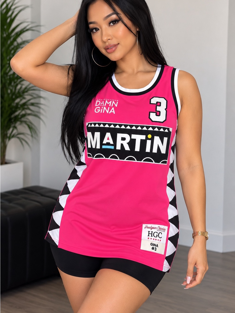 Martin Pink Graphic Athletic Tank Top